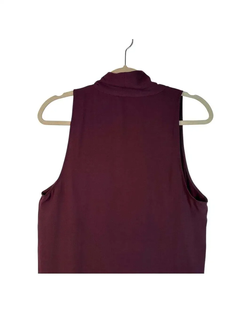Aritzia Monge Dress Burgundy Sleeveless V Neck Silk Trim Midi Cocktail Party Med